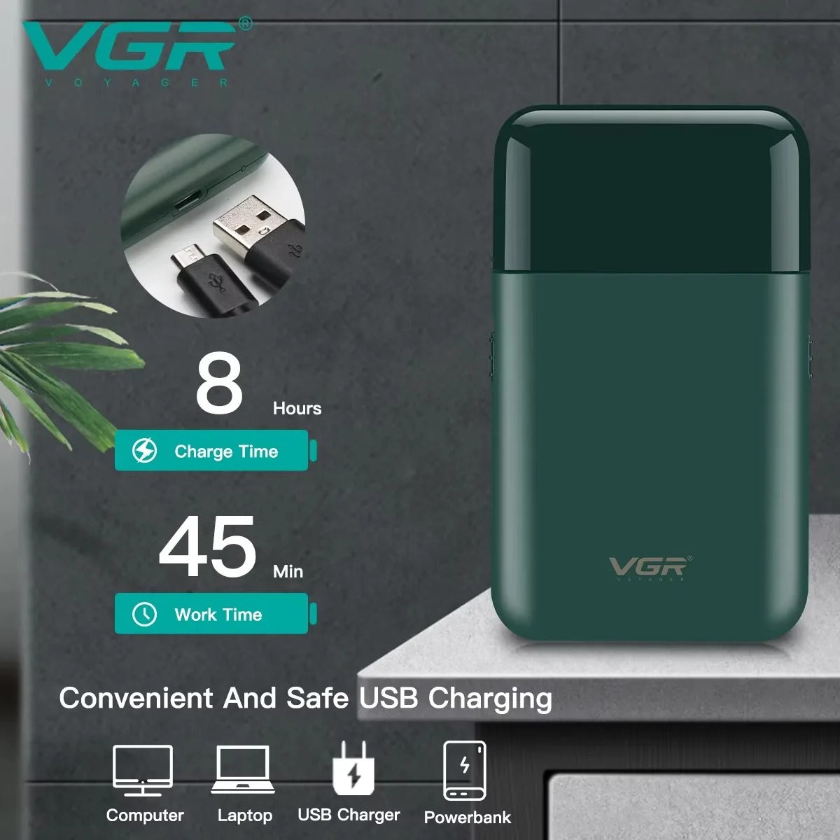 Afeitadora Portatil Recargable Vrg390